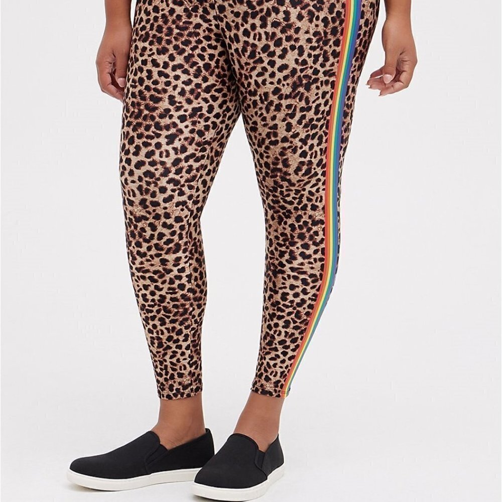 Torrid - Platinum Legging - Liquid Leopard With Rainbow Side Stripe​​​​​​​​​​​​